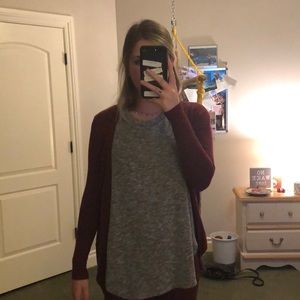 Maroon cardigan